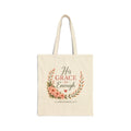 His Grace Is Enough Christian Tote Bag | 2 Corinthians 12:9 Bible Verse Canvas Bag | Christian Gift for Women | Reusable Scripture Tote | Faith Everyday Bag
