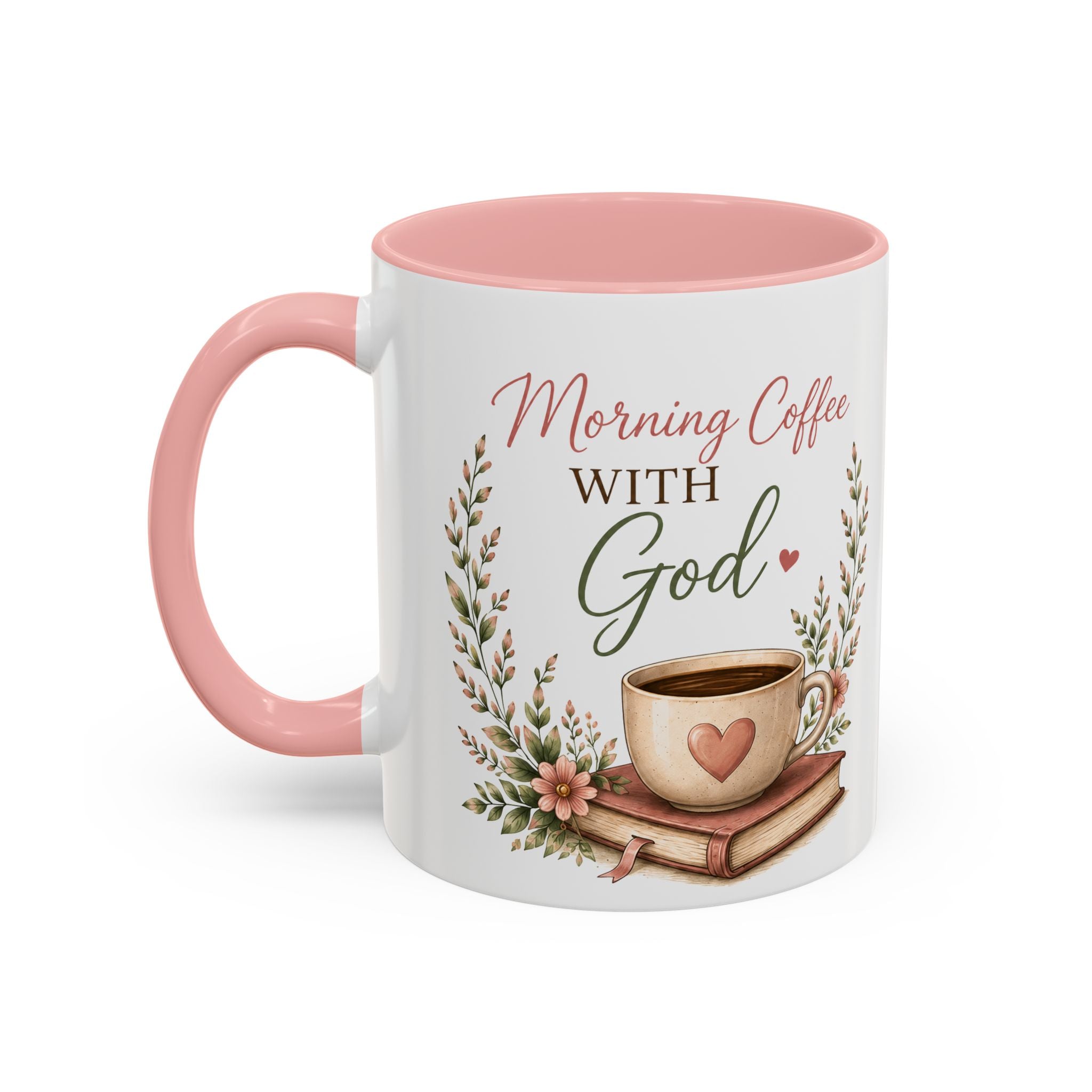 Morning Coffee with God Christian Mug | Psalm 5:3 Bible Verse Coffee Cup | Faith-Based Gift for Women | Christian Devotional Mug