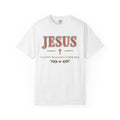 Jesus Crucified • Resurrected • Coming Again | Christian Comfort Colors T-Shirt | Faith-Based Graphic Tee | Christian Gift for Women