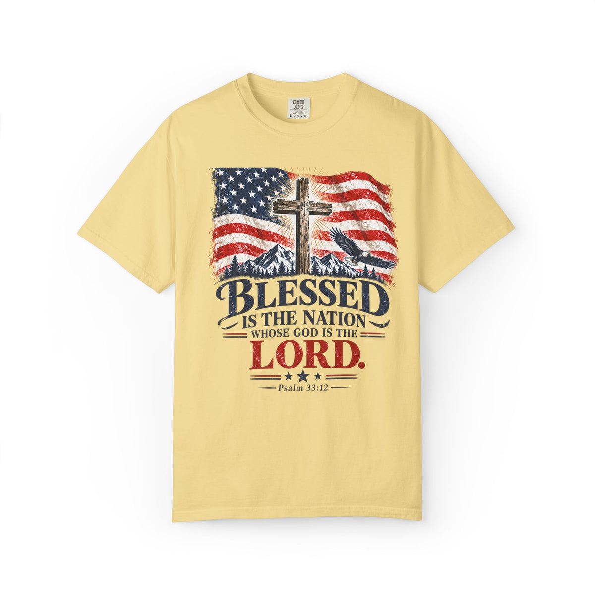 Blessed Is the Nation – Psalm 33:12 Patriotic Christian T-Shirt