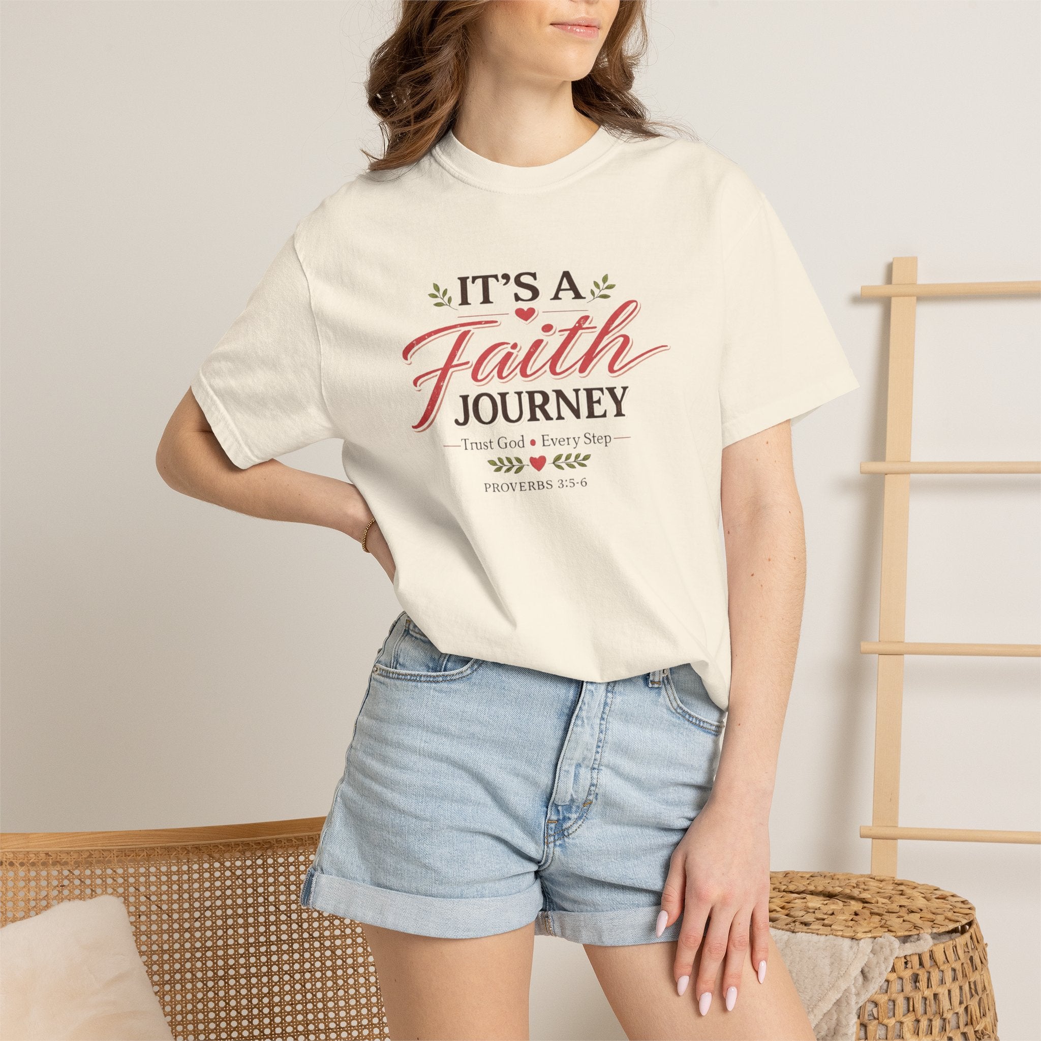 It's a Faith Journey Christian T-Shirt | Proverbs 3:5–6 | Comfort Colors Inspirational Graphic Tee