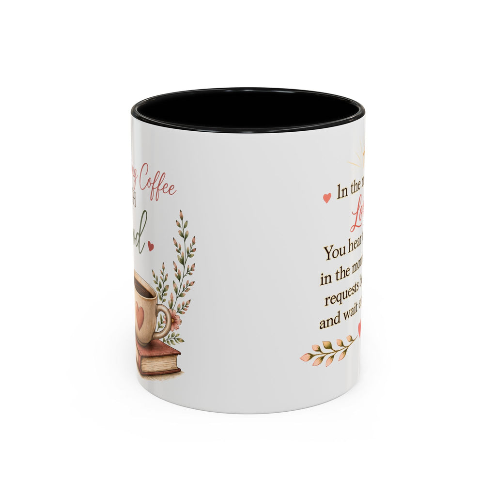 Morning Coffee with God Christian Mug | Psalm 5:3 Bible Verse Coffee Cup | Faith-Based Gift for Women | Christian Devotional Mug