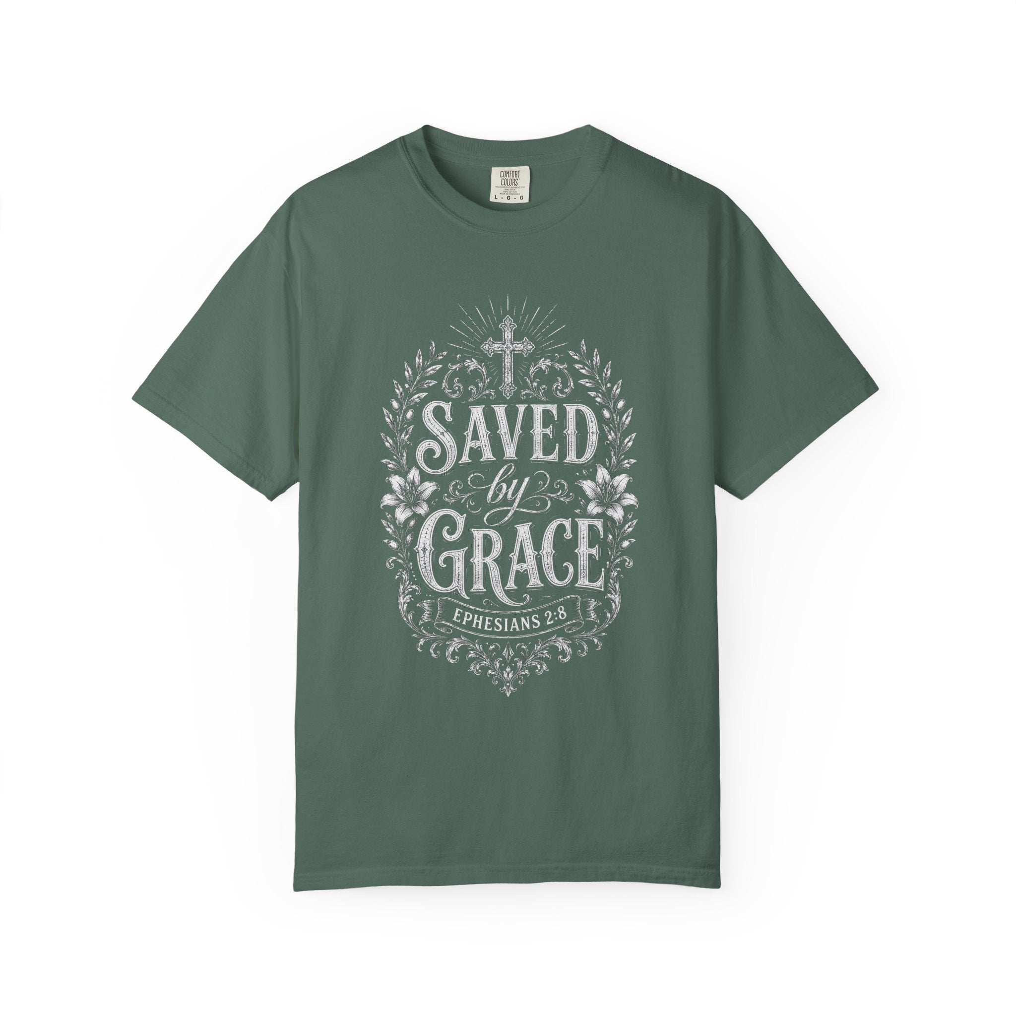 Saved by Grace Christian T-Shirt | Ephesians 2:8 Vintage Faith Shirt