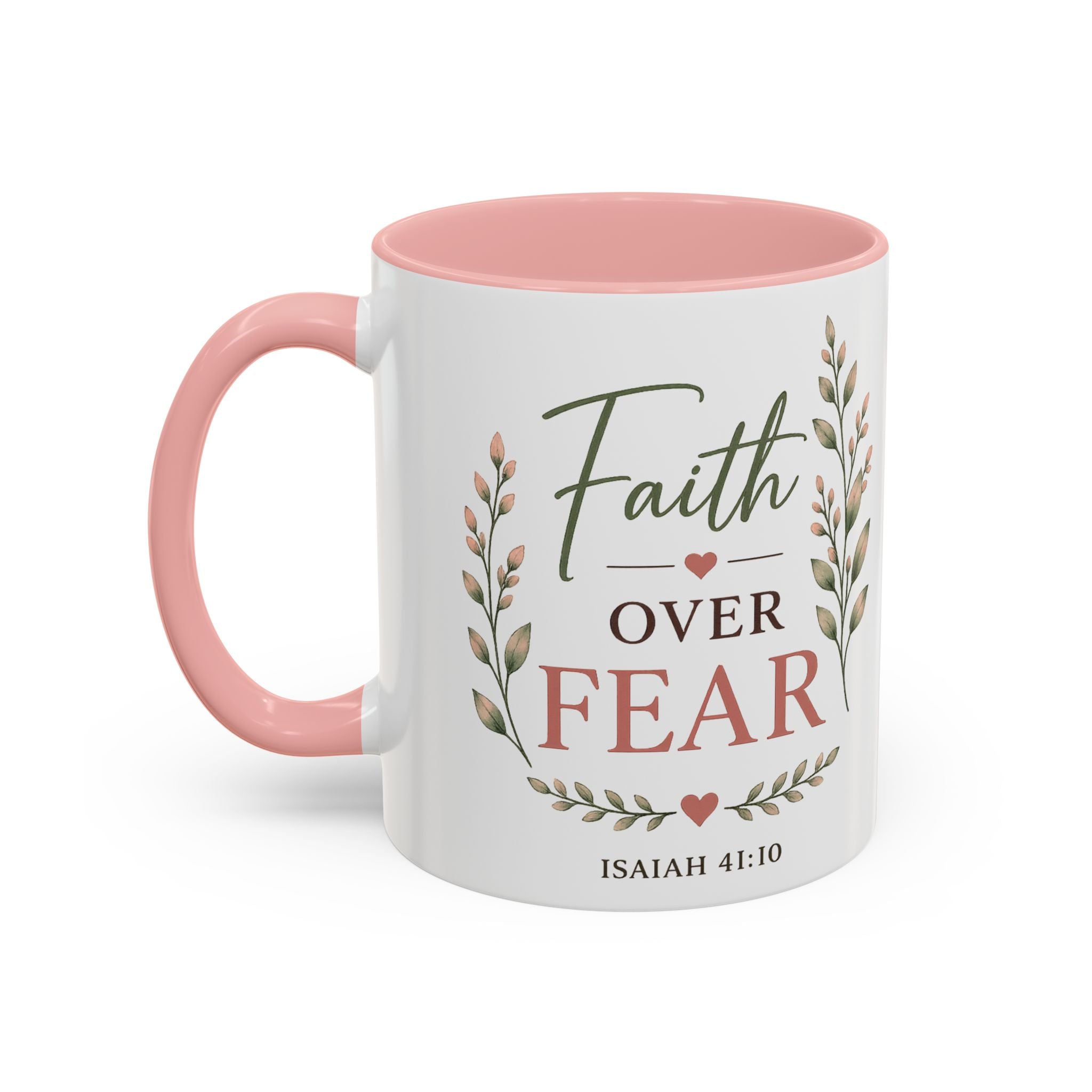 Faith Over Fear Christian Coffee Mug | Isaiah 41:10 Scripture Mug | Inspirational Bible Verse Mug | Christian Gift for Women | Prayer Coffee Cup