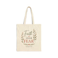 Faith Over Fear Christian Tote Bag | Isaiah 41:10 Scripture Canvas Tote | Bible Study Gift | Still Waters Daily Ministry