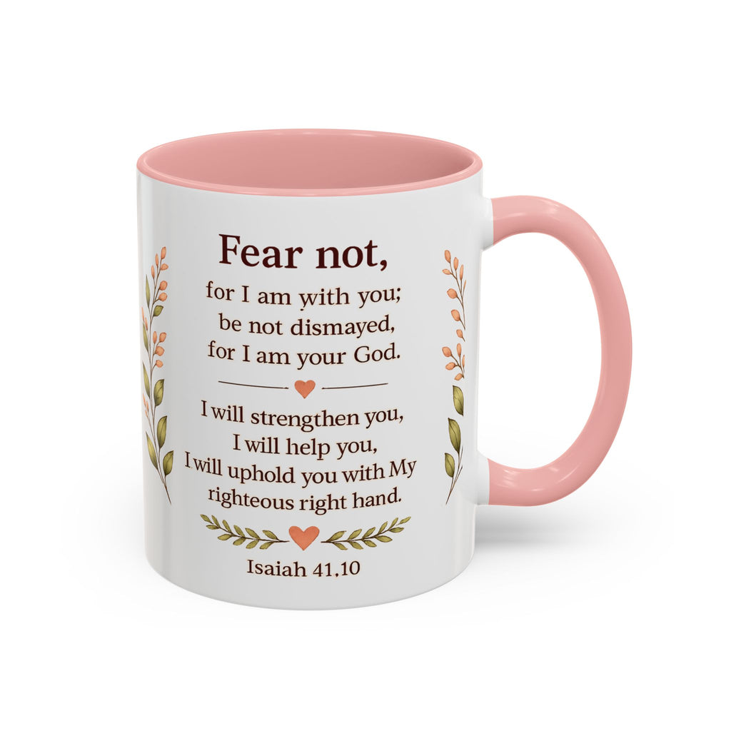 Faith Over Fear Christian Coffee Mug | Isaiah 41:10 Scripture Mug | Inspirational Bible Verse Mug | Christian Gift for Women | Prayer Coffee Cup