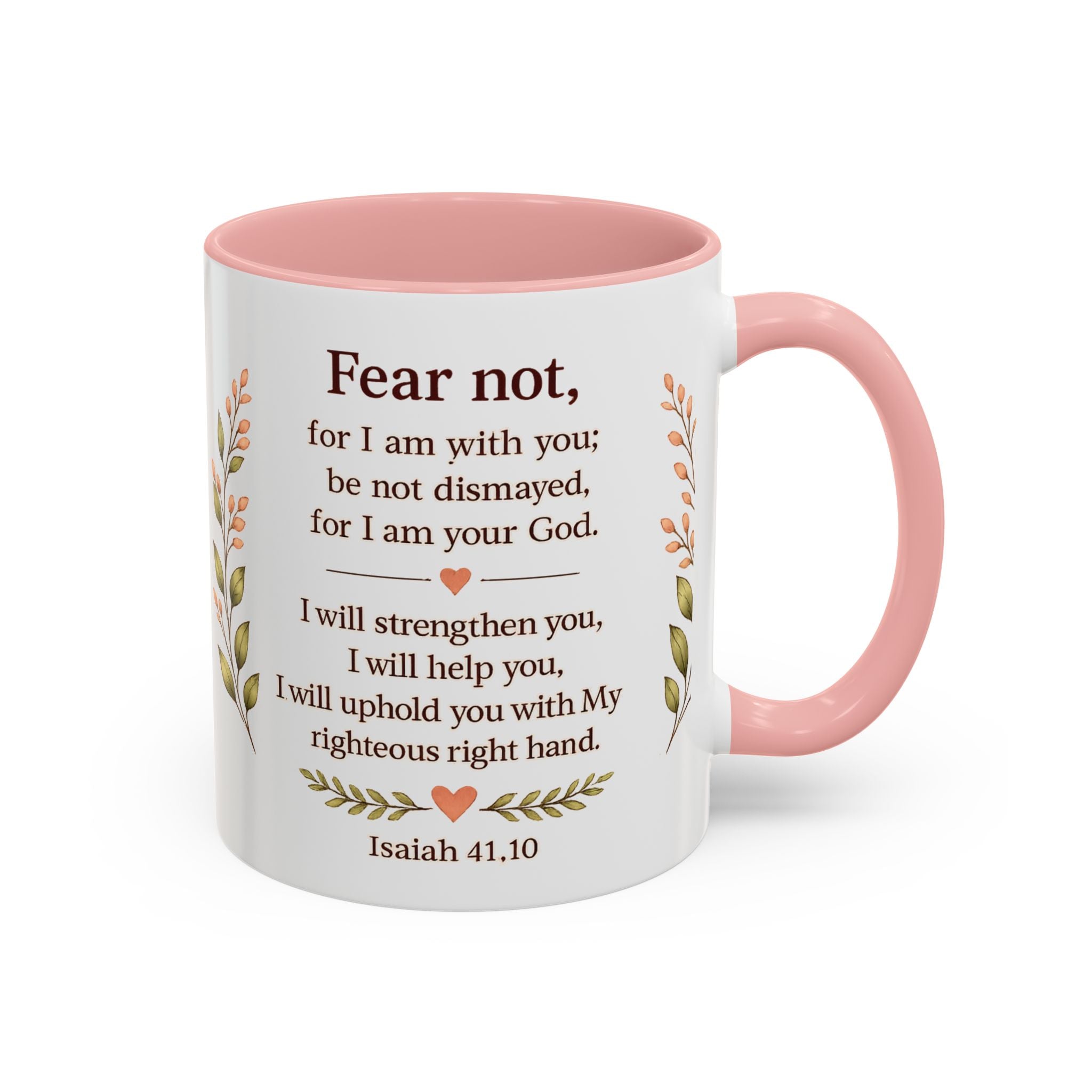 Faith Over Fear Christian Coffee Mug | Isaiah 41:10 Scripture Mug | Inspirational Bible Verse Mug | Christian Gift for Women | Prayer Coffee Cup
