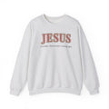The JESUS Collection Christian Sweatshirt | Cozy Faith-Based Crewneck | Crucified • Resurrected • Coming Again | Christian Gift for Women