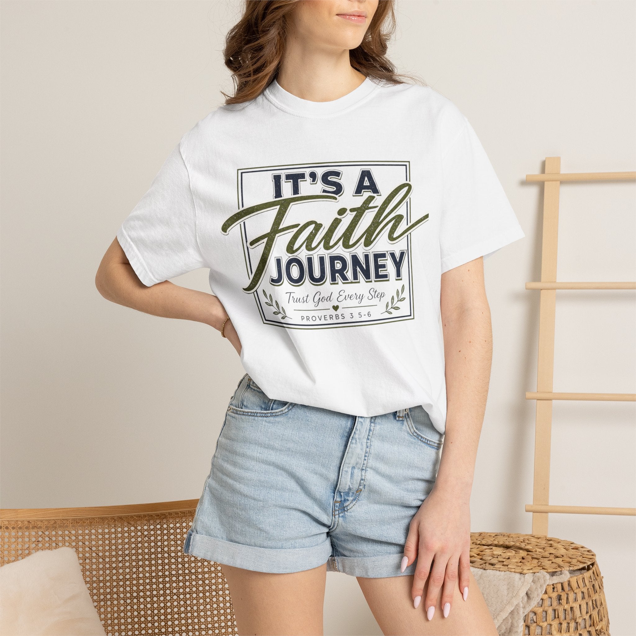 It's a Faith Journey™ Christian T-Shirt | Proverbs 3:5–6 | Comfort Colors® Inspirational Graphic Tee