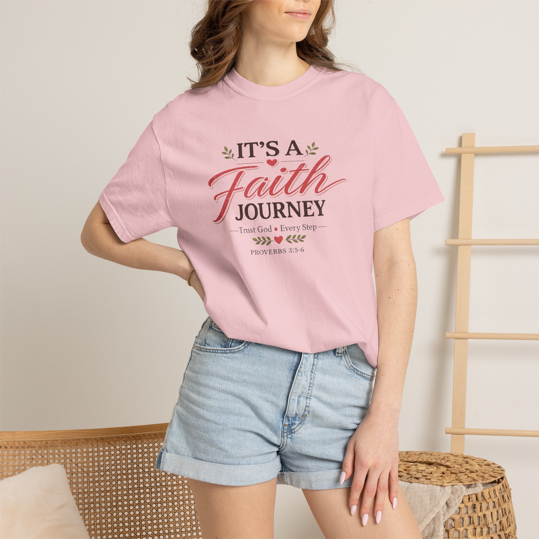 It's a Faith Journey Christian T-Shirt | Proverbs 3:5–6 | Comfort Colors Inspirational Graphic Tee
