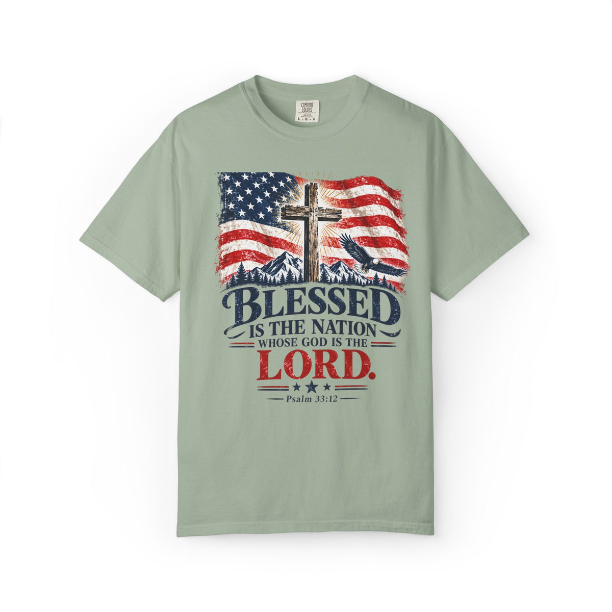 Blessed Is the Nation – Psalm 33:12 Patriotic Christian T-Shirt