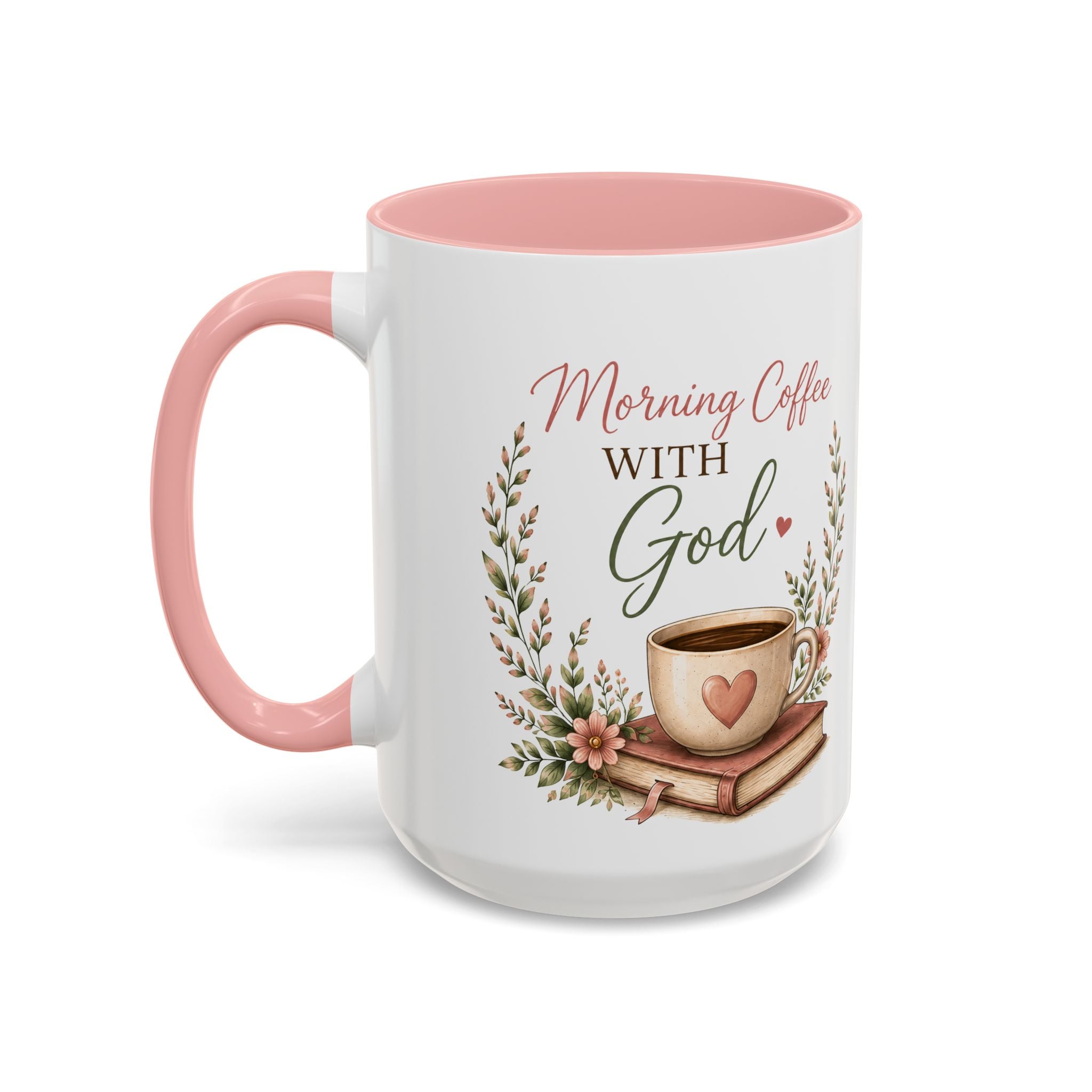Morning Coffee with God Christian Mug | Psalm 5:3 Bible Verse Coffee Cup | Faith-Based Gift for Women | Christian Devotional Mug