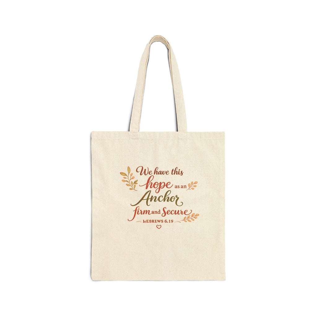 Anchored in Christ Christian Tote Bag | Hebrews 6:19 Scripture Tote | Floral Bible Bag | Reusable Faith Tote | Christian Gift for Women