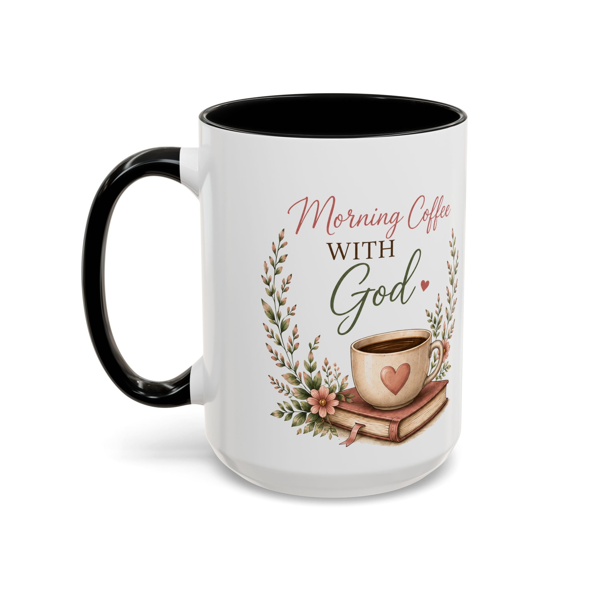 Morning Coffee with God Christian Mug | Psalm 5:3 Bible Verse Coffee Cup | Faith-Based Gift for Women | Christian Devotional Mug