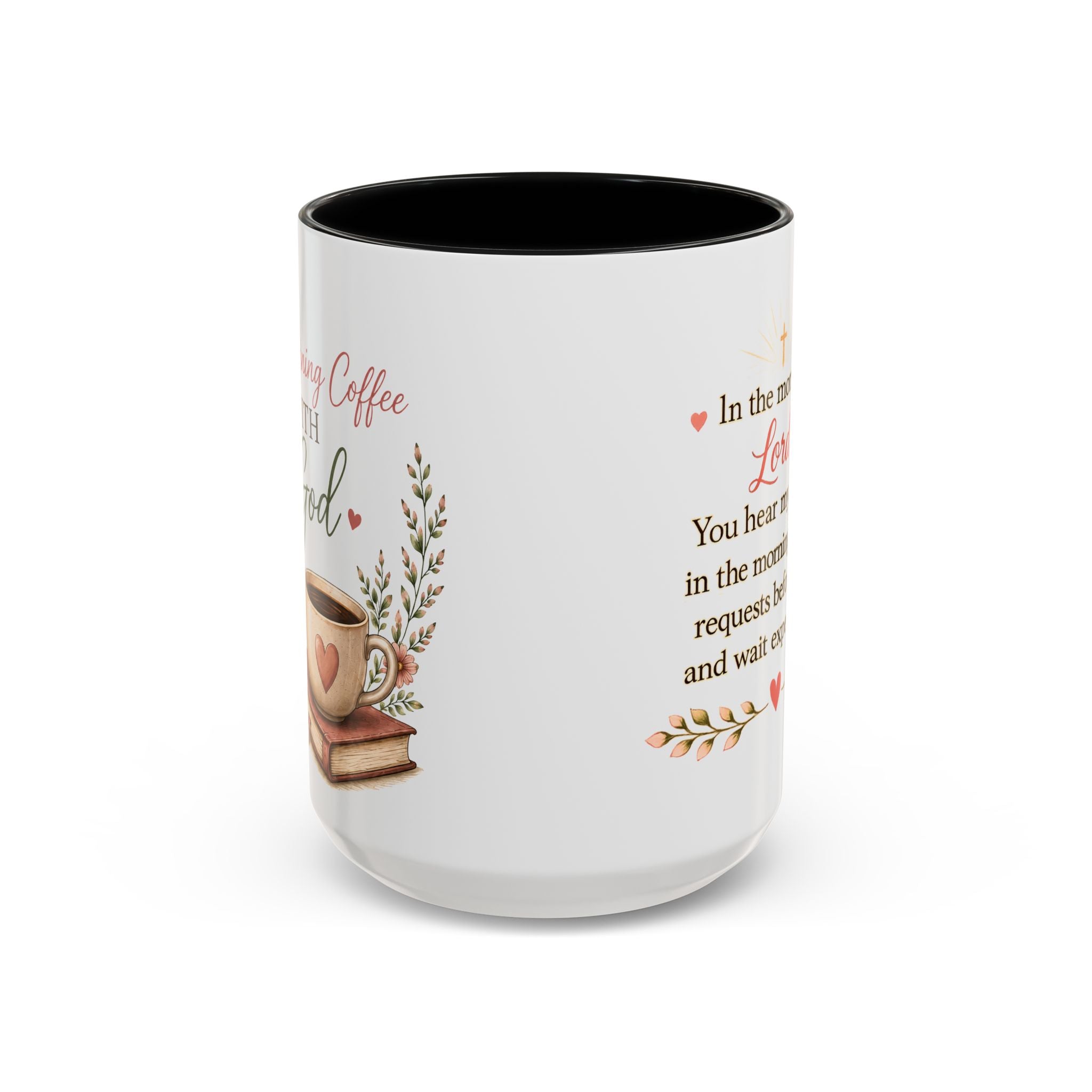 Morning Coffee with God Christian Mug | Psalm 5:3 Bible Verse Coffee Cup | Faith-Based Gift for Women | Christian Devotional Mug