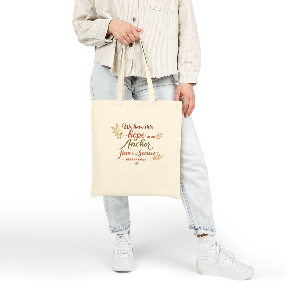 Anchored in Christ Christian Tote Bag | Hebrews 6:19 Scripture Tote | Floral Bible Bag | Reusable Faith Tote | Christian Gift for Women