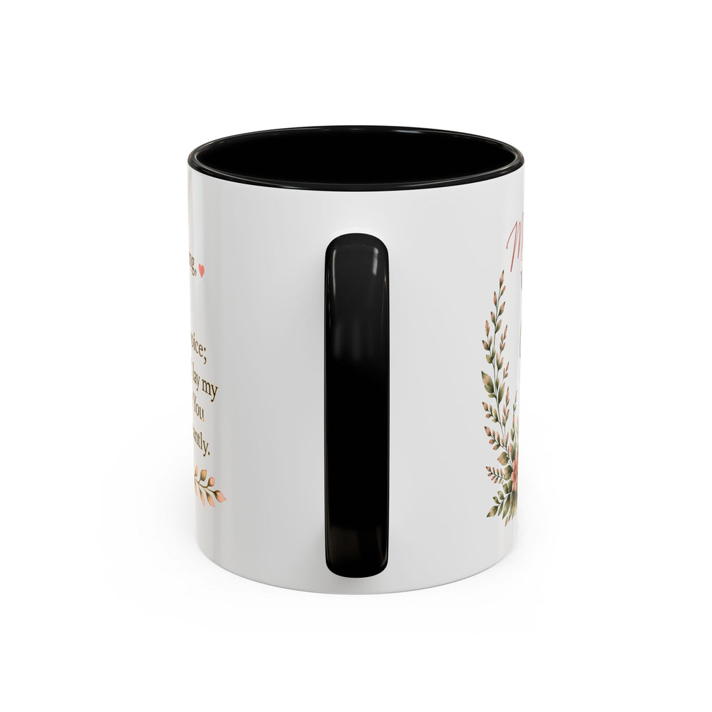 Morning Coffee with God Christian Mug | Psalm 5:3 Bible Verse Coffee Cup | Faith-Based Gift for Women | Christian Devotional Mug