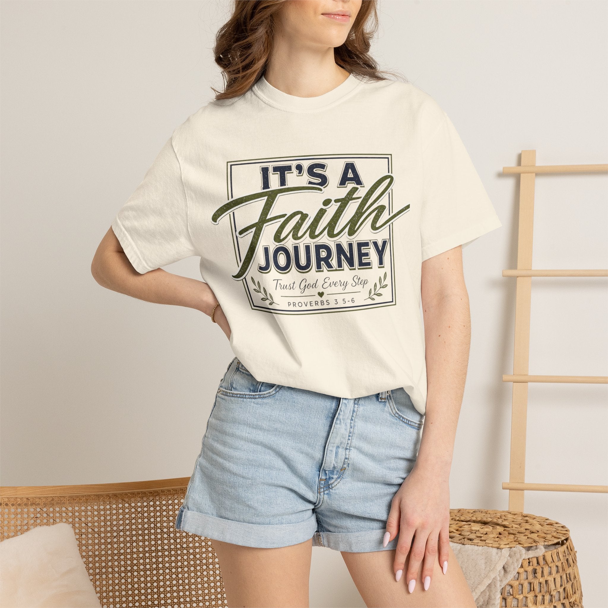 It's a Faith Journey™ Christian T-Shirt | Proverbs 3:5–6 | Comfort Colors® Inspirational Graphic Tee