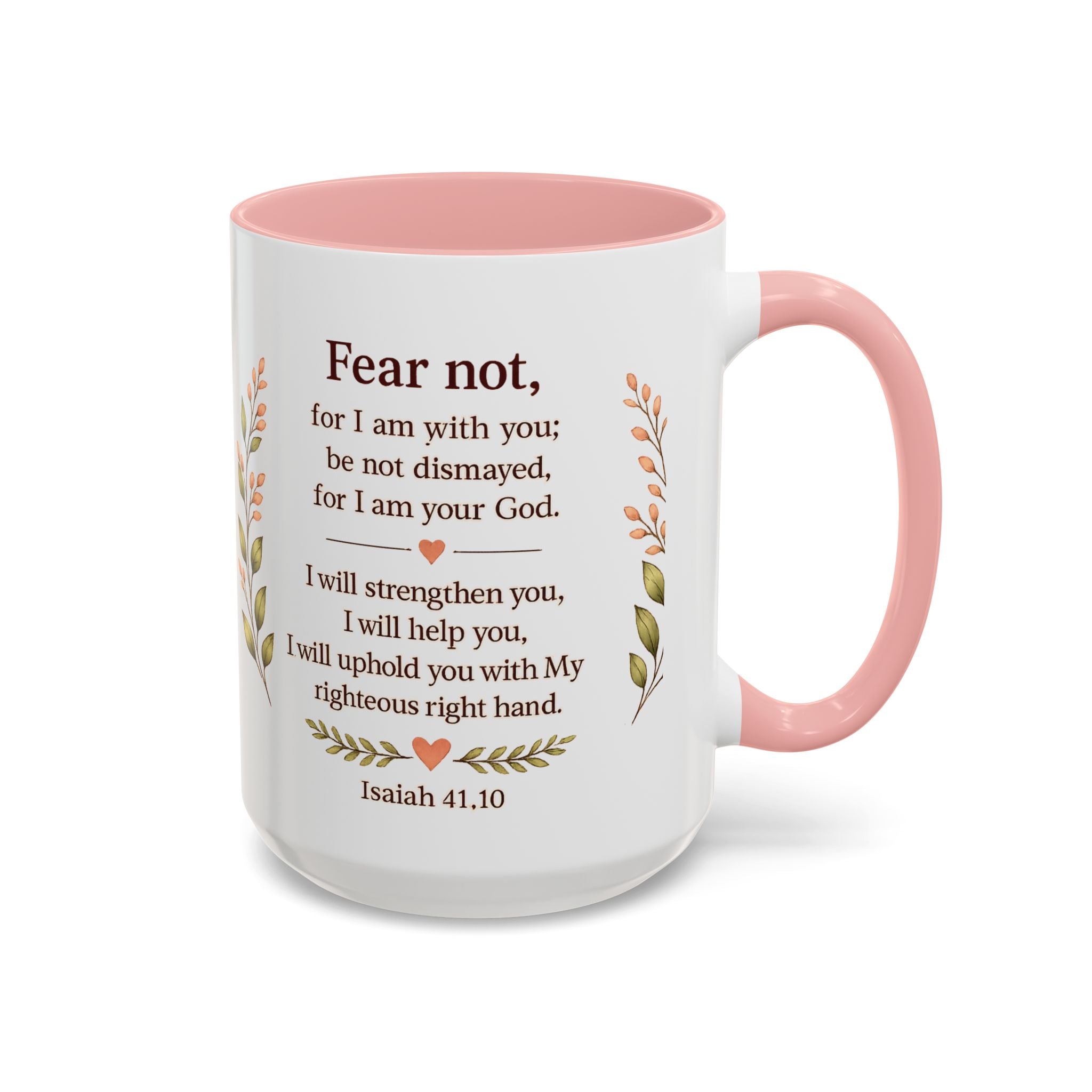 Faith Over Fear Christian Coffee Mug | Isaiah 41:10 Scripture Mug | Inspirational Bible Verse Mug | Christian Gift for Women | Prayer Coffee Cup