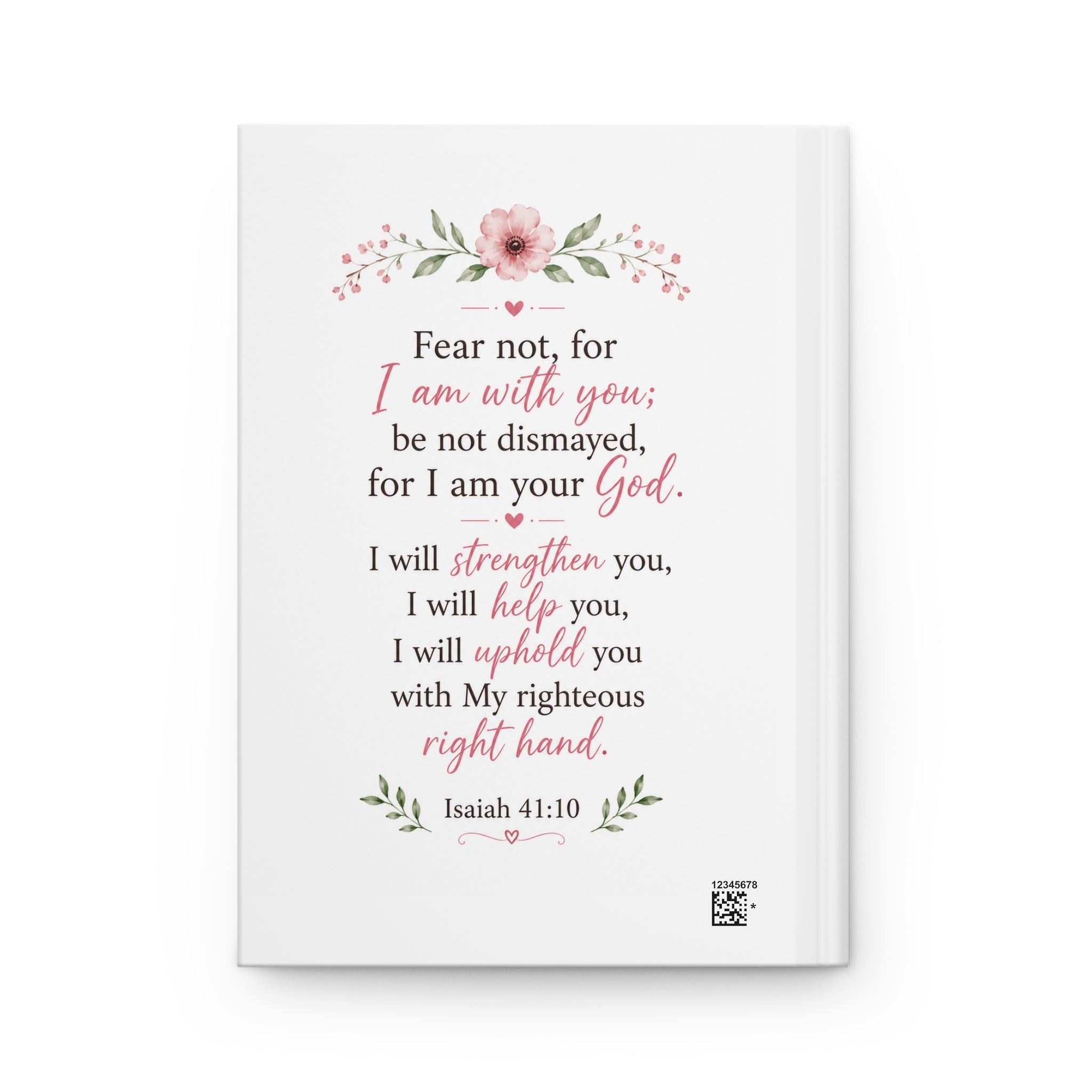 Faith Over Fear Hardcover Journal | Isaiah 41:10 Christian Prayer Journal | Bible Study Notebook | Inspirational Faith Gift for Women