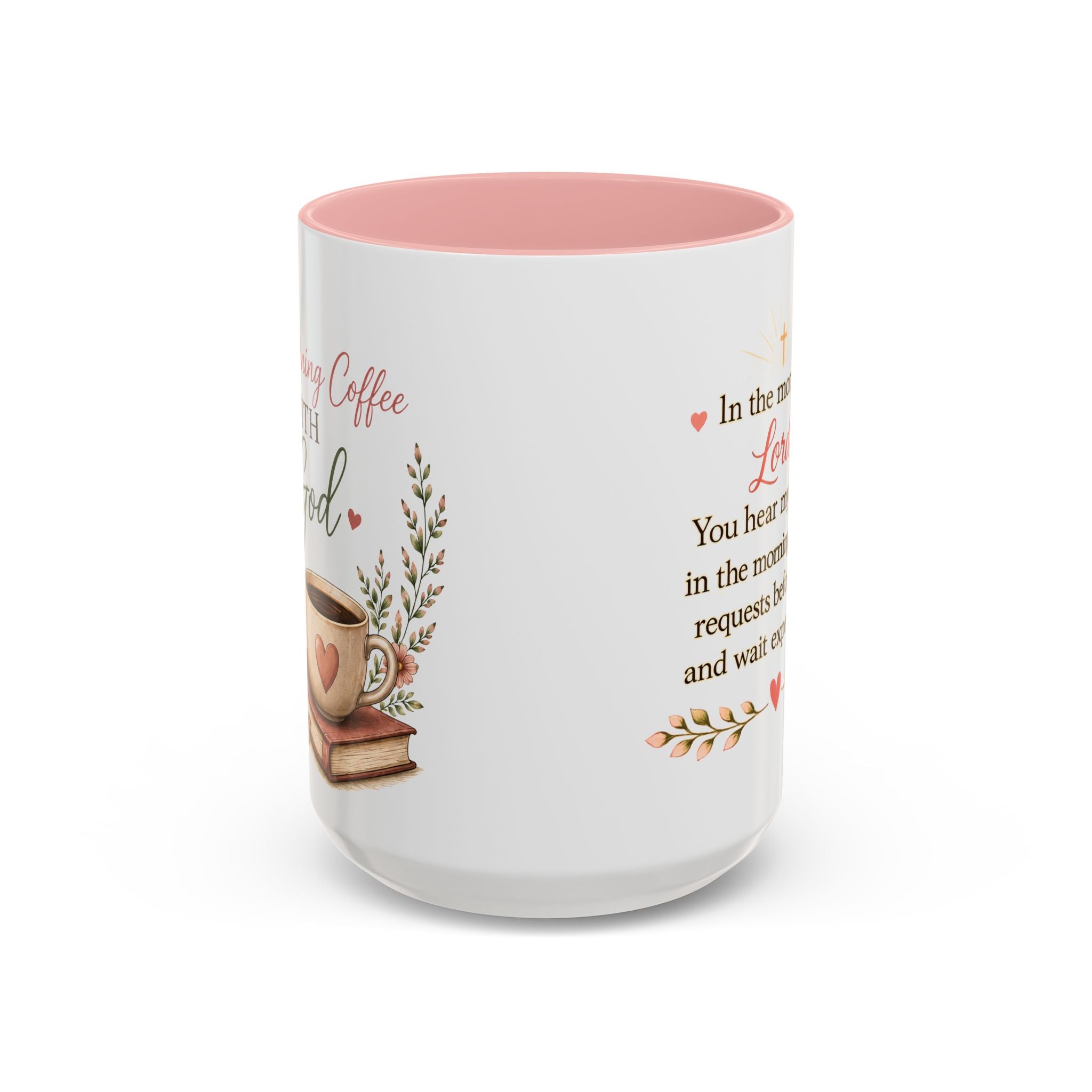 Morning Coffee with God Christian Mug | Psalm 5:3 Bible Verse Coffee Cup | Faith-Based Gift for Women | Christian Devotional Mug