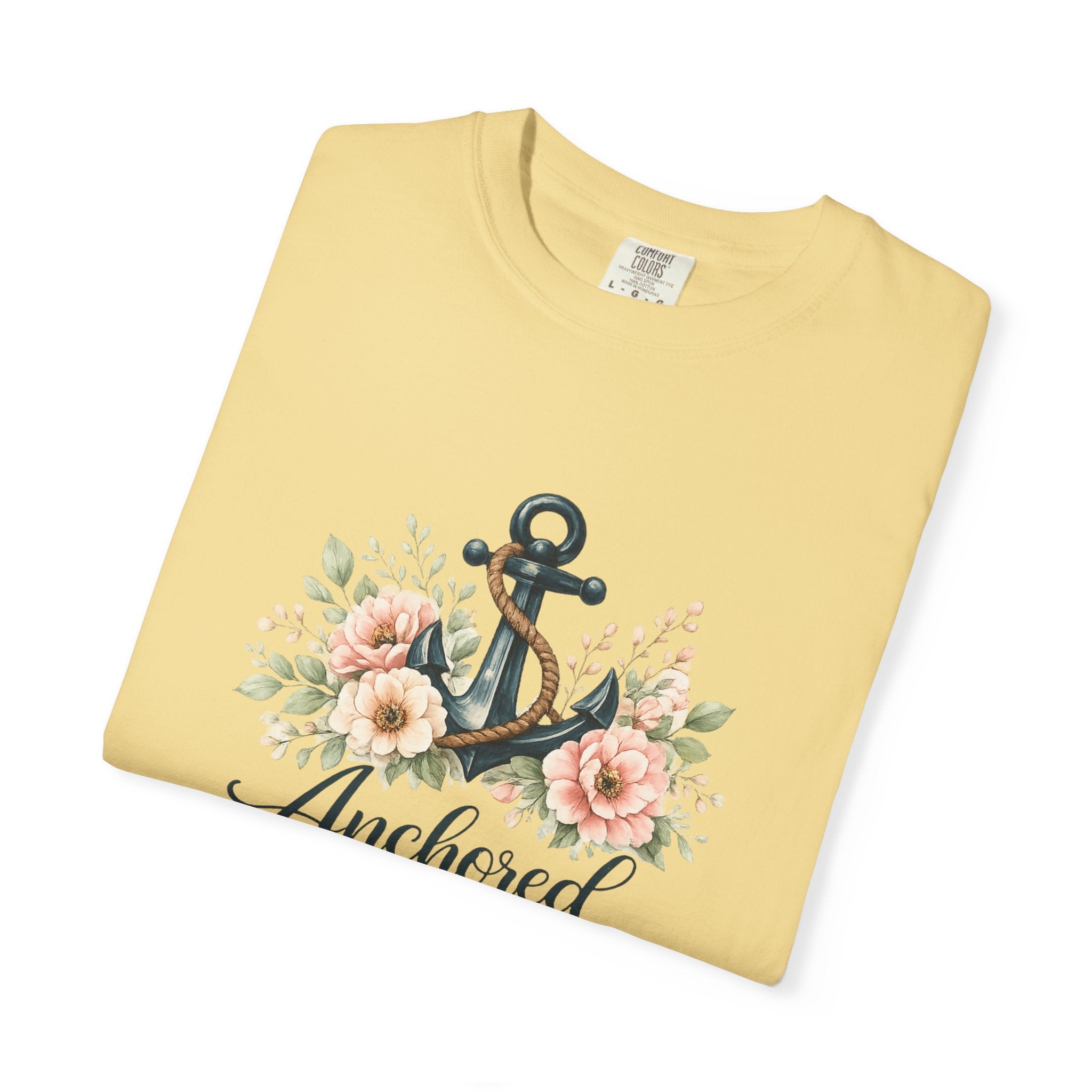 Anchored in Christ Comfort Colors® 1717 Christian T-Shirt | Hebrews 6:19