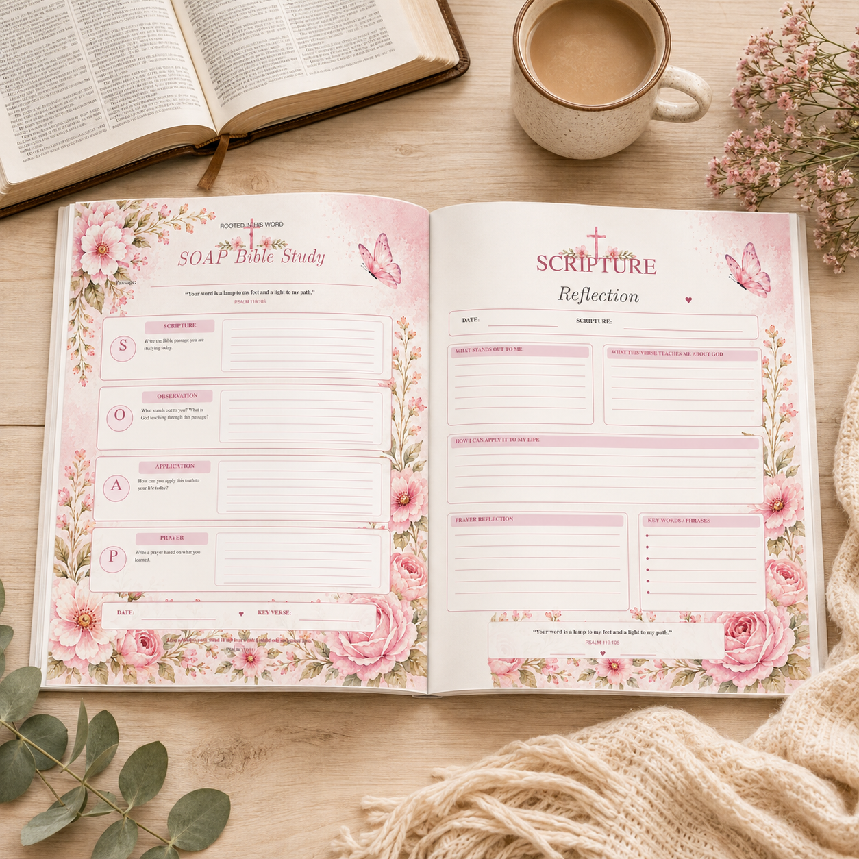 Rooted in His Word Bible Study Journal | Printable Christian Journal PDF