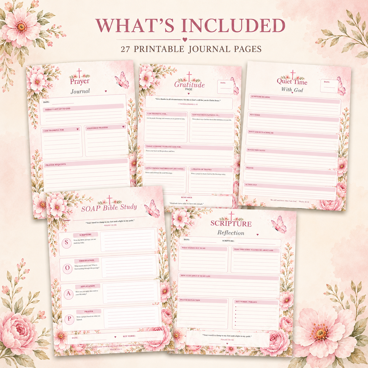 Rooted in His Word Bible Study Journal | Printable Christian Journal PDF