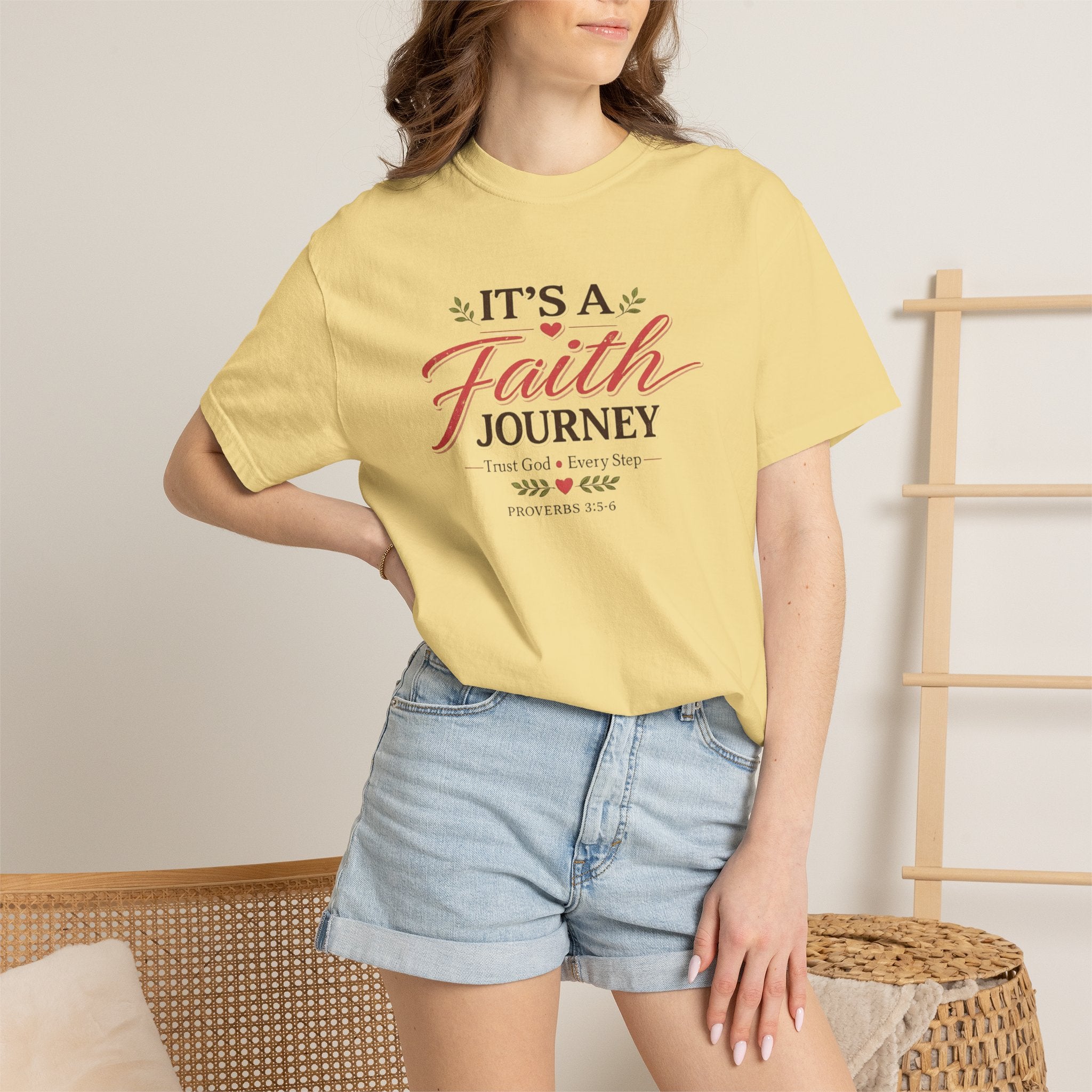 It's a Faith Journey Christian T-Shirt | Proverbs 3:5–6 | Comfort Colors Inspirational Graphic Tee