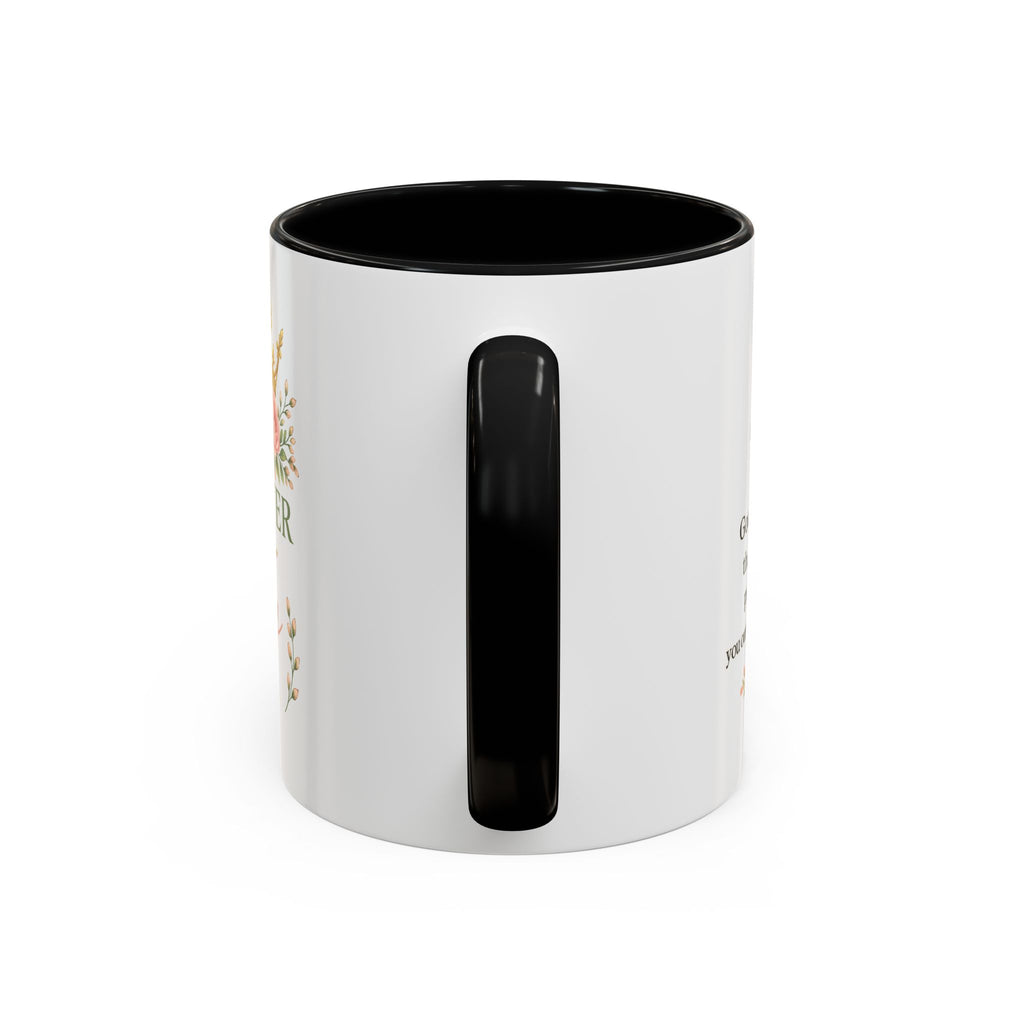 Daughter of the King Accent Coffee Mug | Christian Mug with 1 Peter 2:9 | Faith-Based Gift for Women | Bible Verse Coffee Cup | 11oz & 15oz
