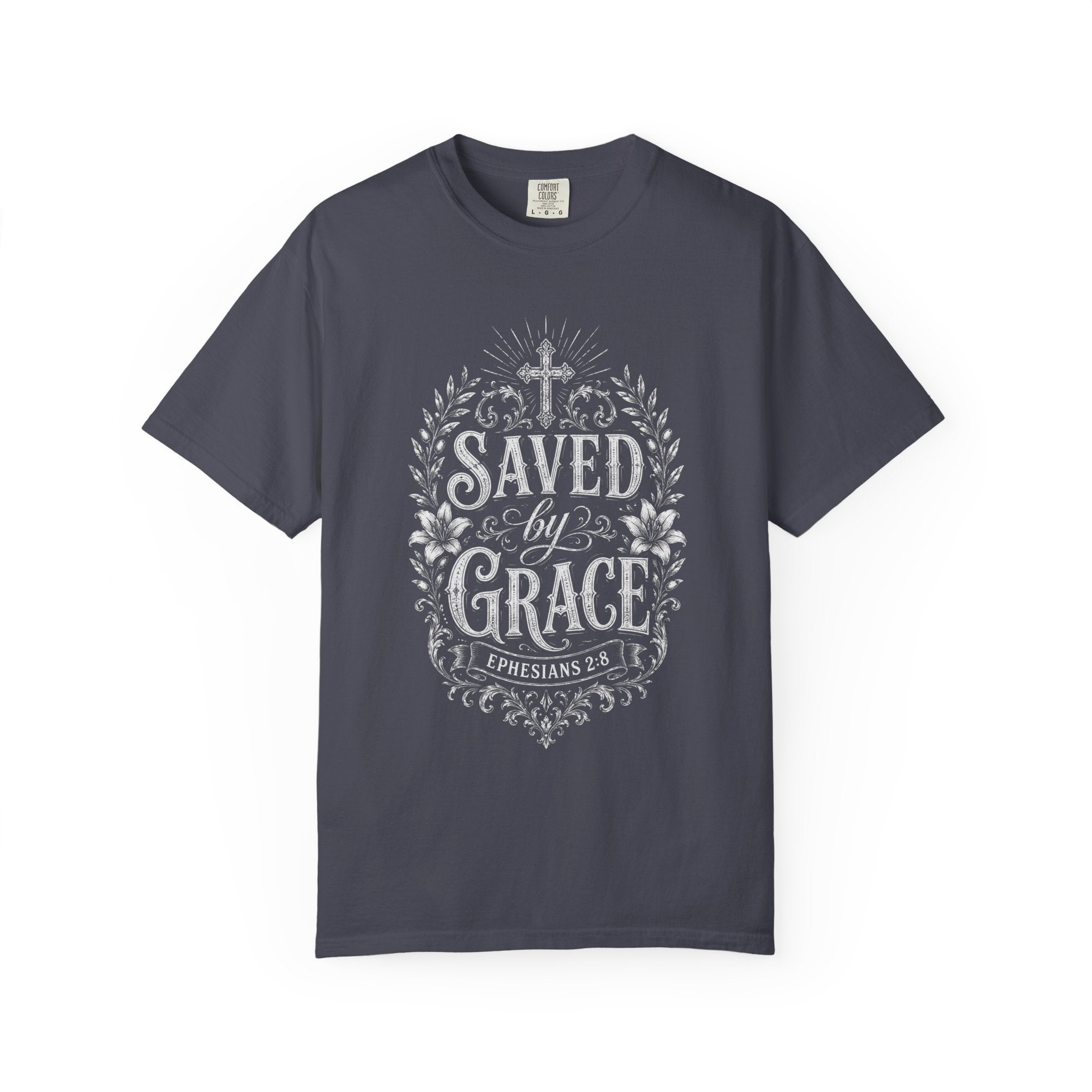 Saved by Grace Christian T-Shirt | Ephesians 2:8 Vintage Faith Shirt