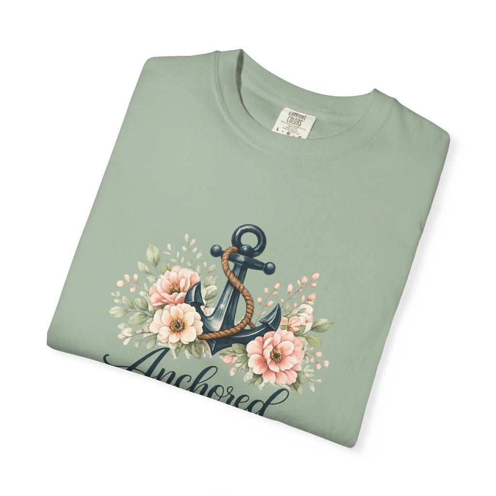 Anchored in Christ Comfort Colors® 1717 Christian T-Shirt | Hebrews 6:19