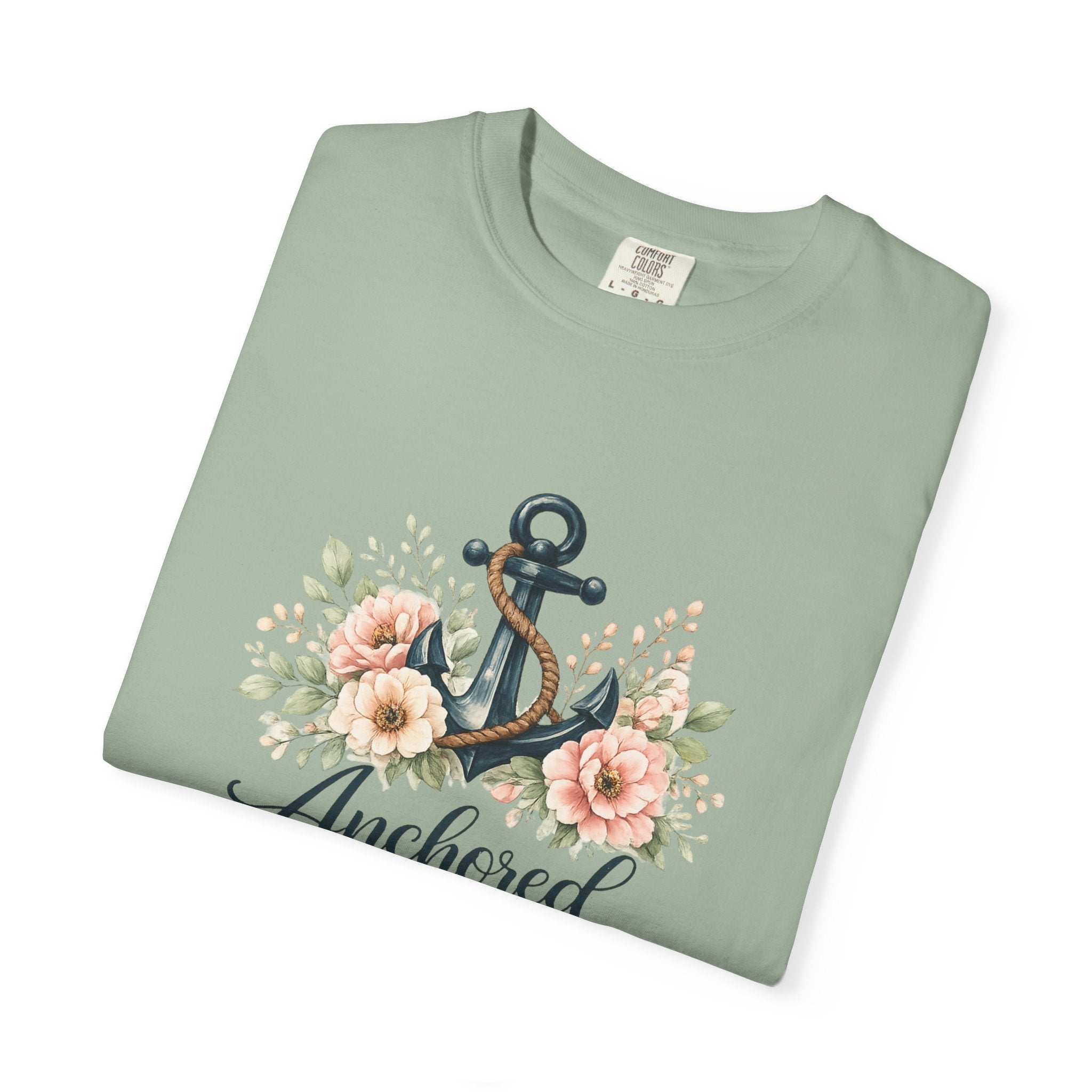 Anchored in Christ Comfort Colors® 1717 Christian T-Shirt | Hebrews 6:19
