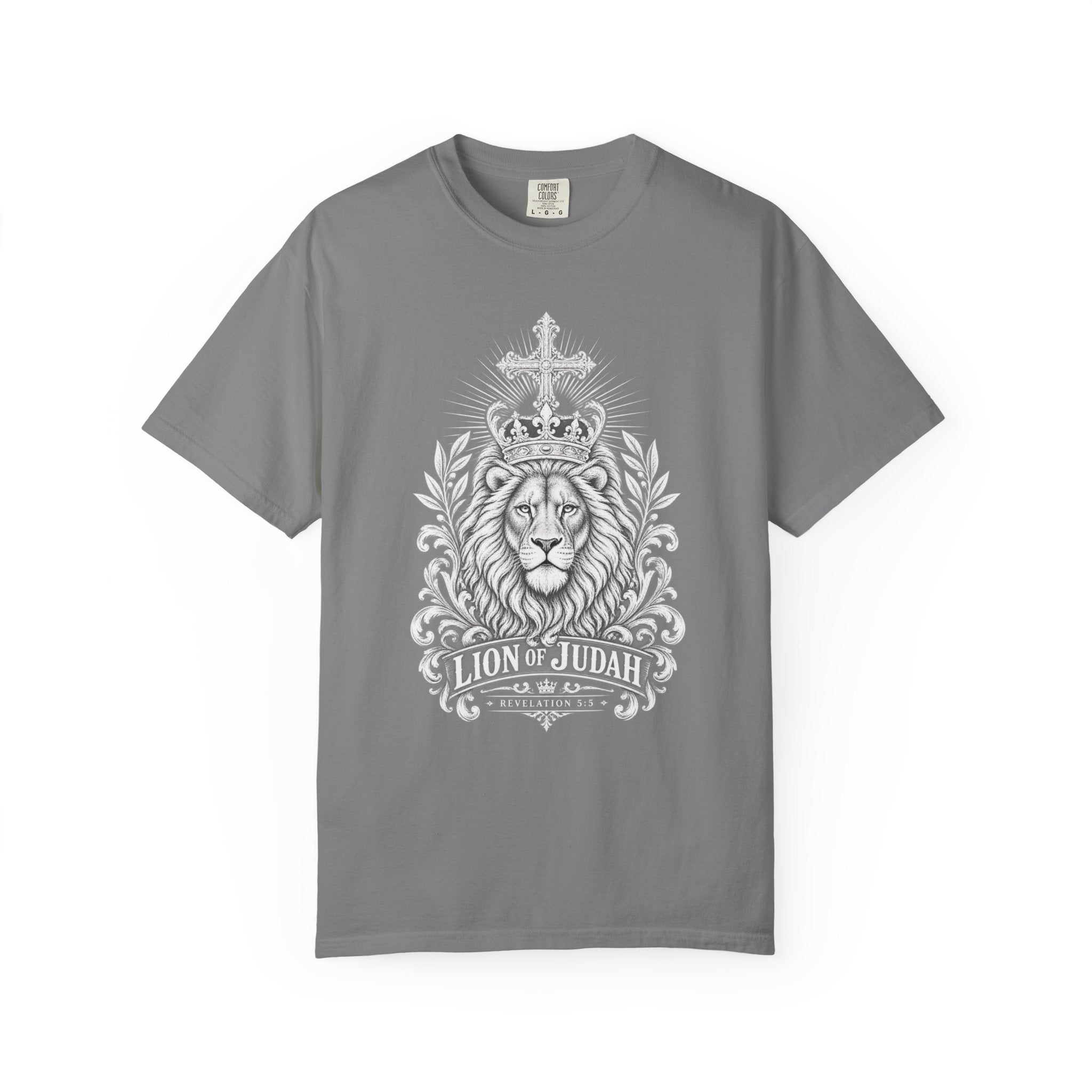 Lion of Judah Comfort Colors® 1717 Christian T-Shirt | Revelation 5:5 Vintage Faith Shirt