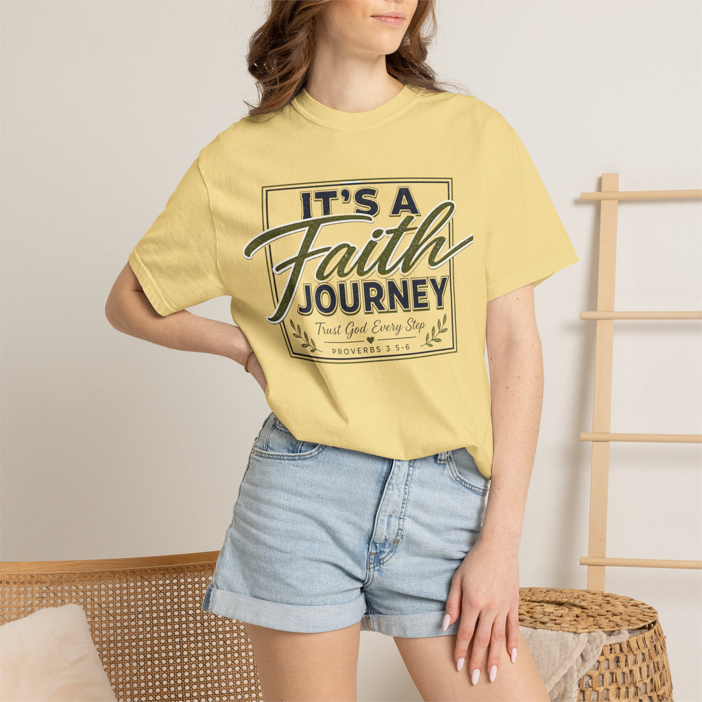 It's a Faith Journey™ Christian T-Shirt | Proverbs 3:5–6 | Comfort Colors® Inspirational Graphic Tee