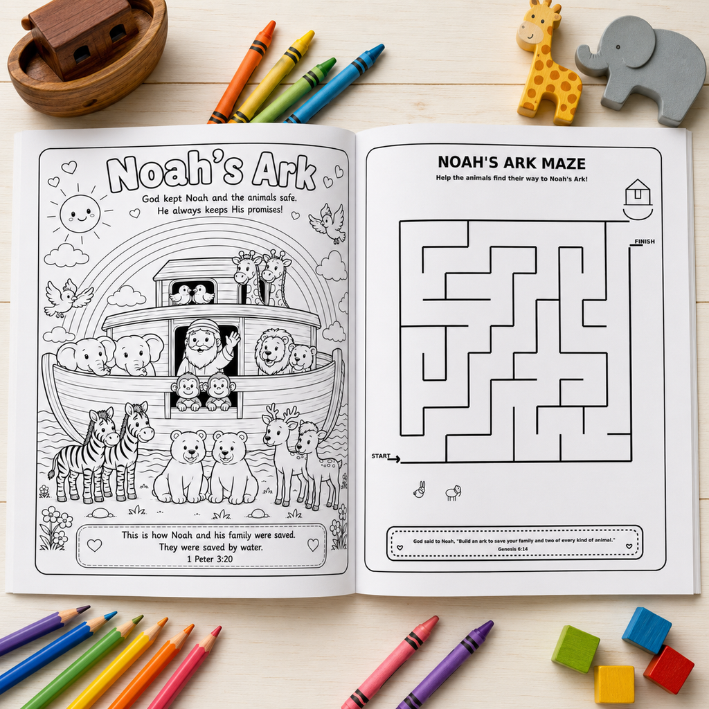 God’s Big Love Bible Story Activity & Coloring Book | Printable PDF