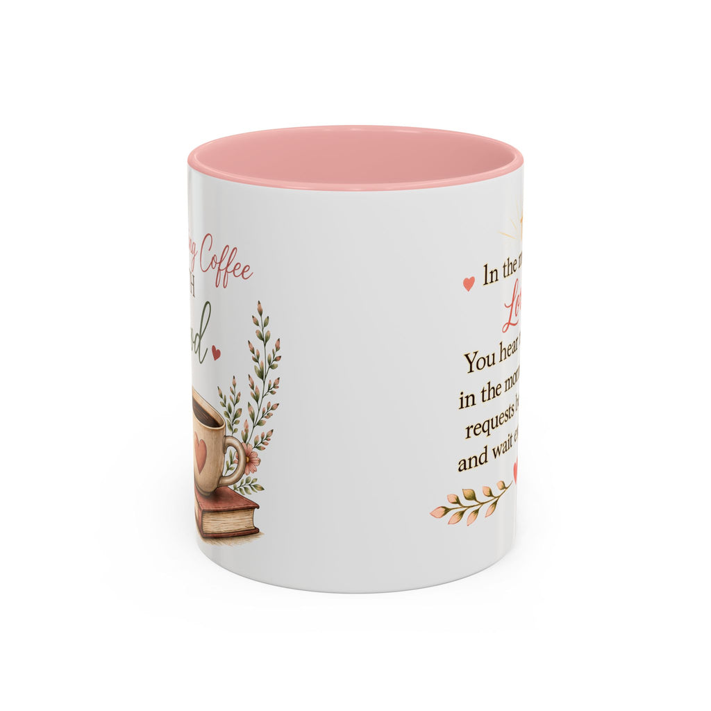 Morning Coffee with God Christian Mug | Psalm 5:3 Bible Verse Coffee Cup | Faith-Based Gift for Women | Christian Devotional Mug