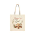 Morning Coffee with God Canvas Tote Bag | Christian Tote Bag | Psalm 5:3 Bible Verse Tote | Faith-Based Gift for Women | Bible Study Bag