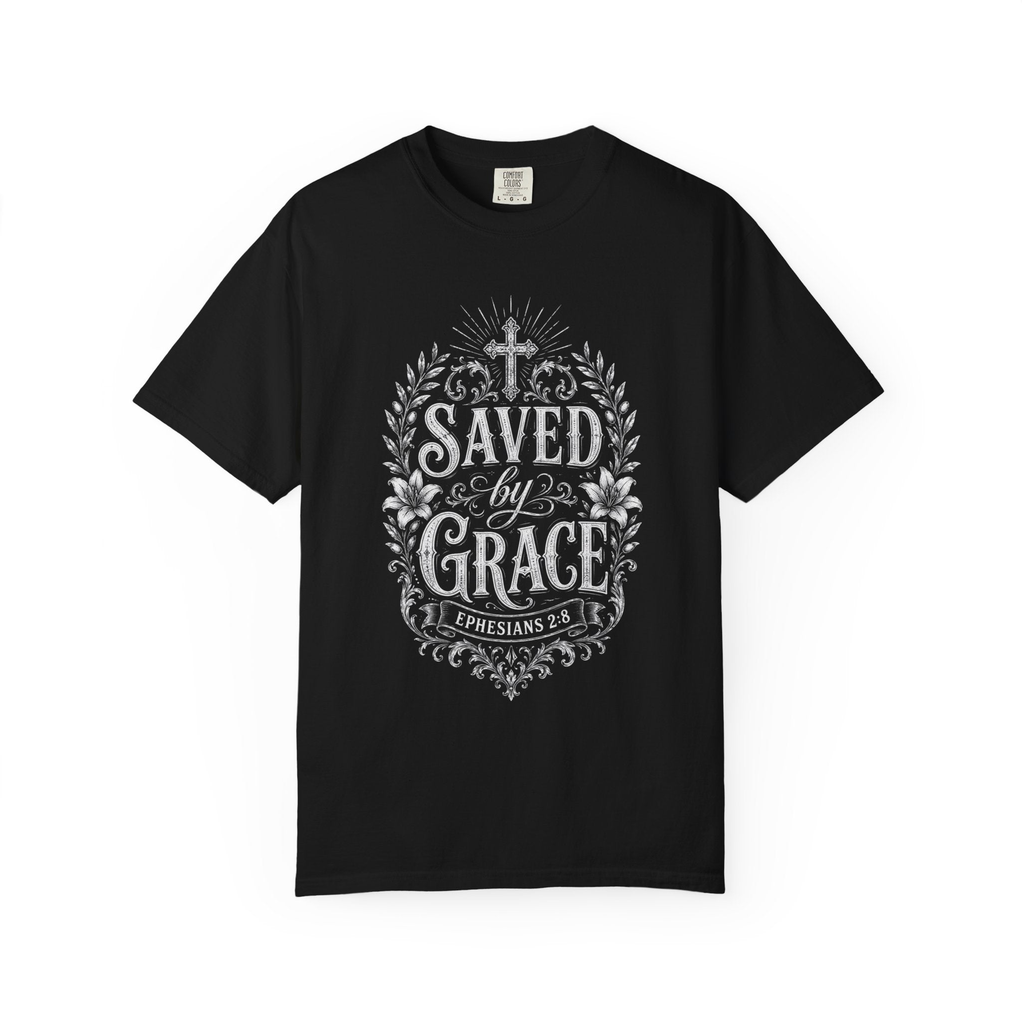 Saved by Grace Christian T-Shirt | Ephesians 2:8 Vintage Faith Shirt