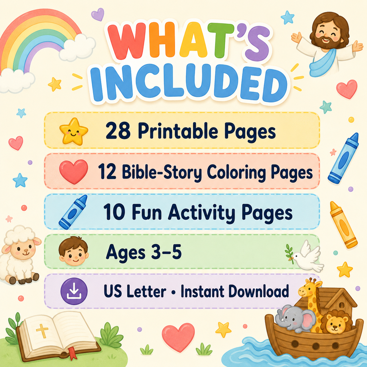 God’s Big Love Bible Story Activity & Coloring Book | Printable PDF