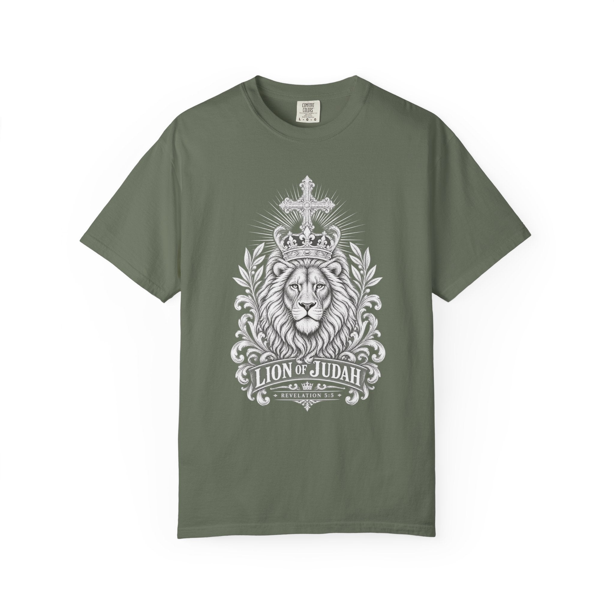 Lion of Judah Comfort Colors® 1717 Christian T-Shirt | Revelation 5:5 Vintage Faith Shirt