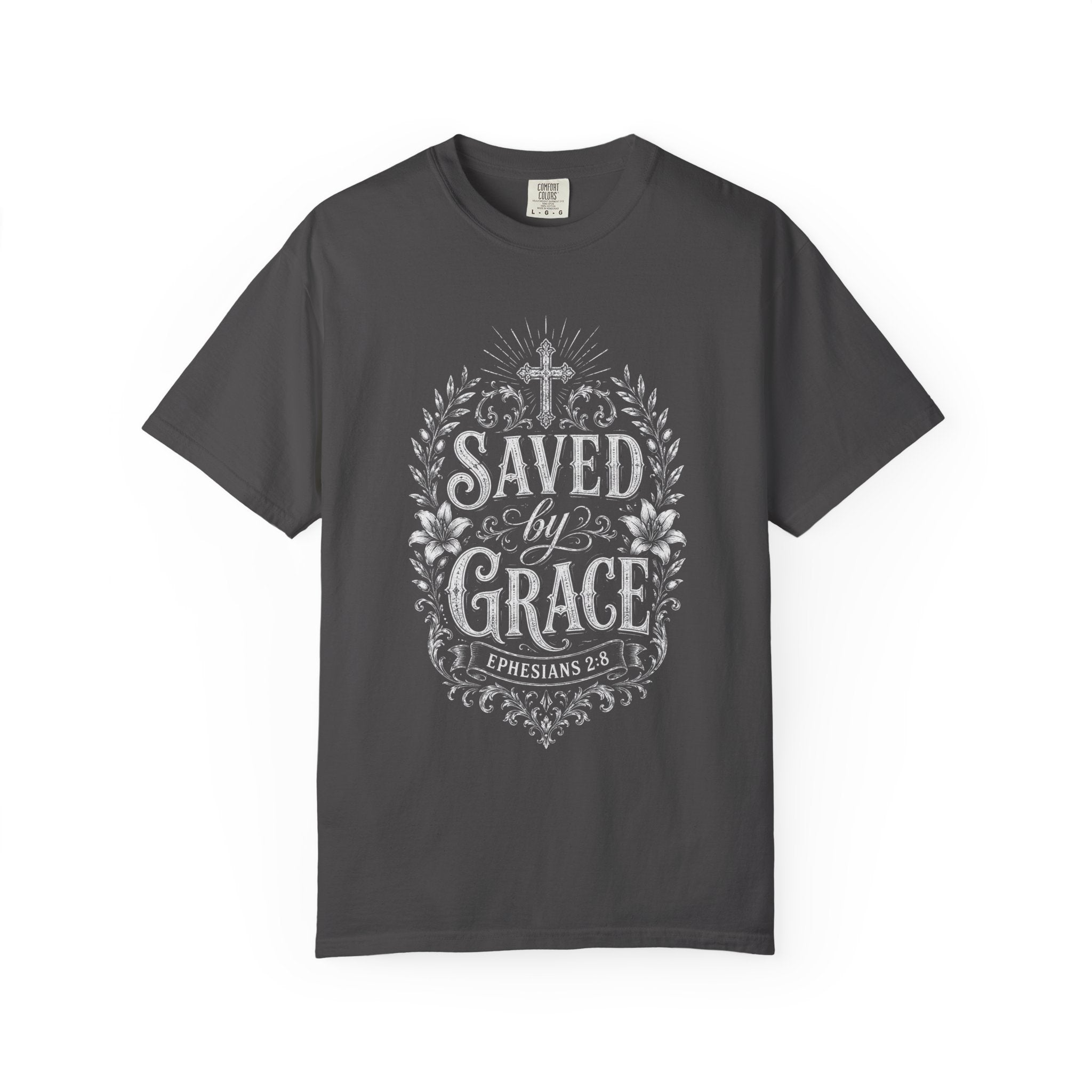 Saved by Grace Christian T-Shirt | Ephesians 2:8 Vintage Faith Shirt