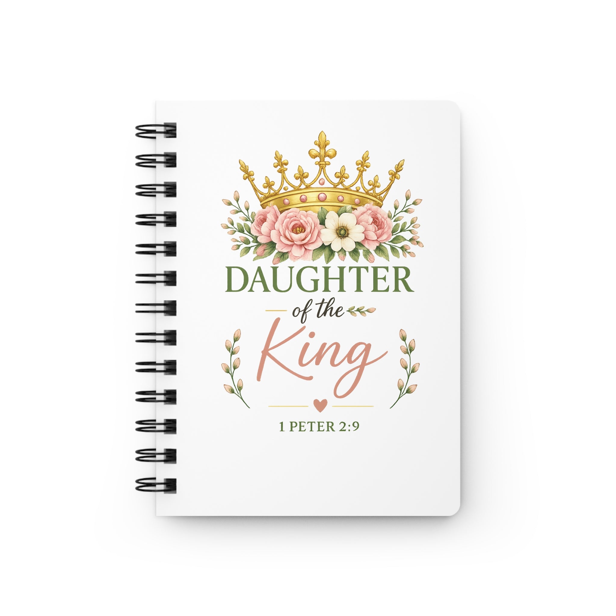 Daughter of the King Christian Spiral Notebook | 1 Peter 2:9 Prayer Journal | Bible Study Notebook | Faith Journal for Women | Christian Gift