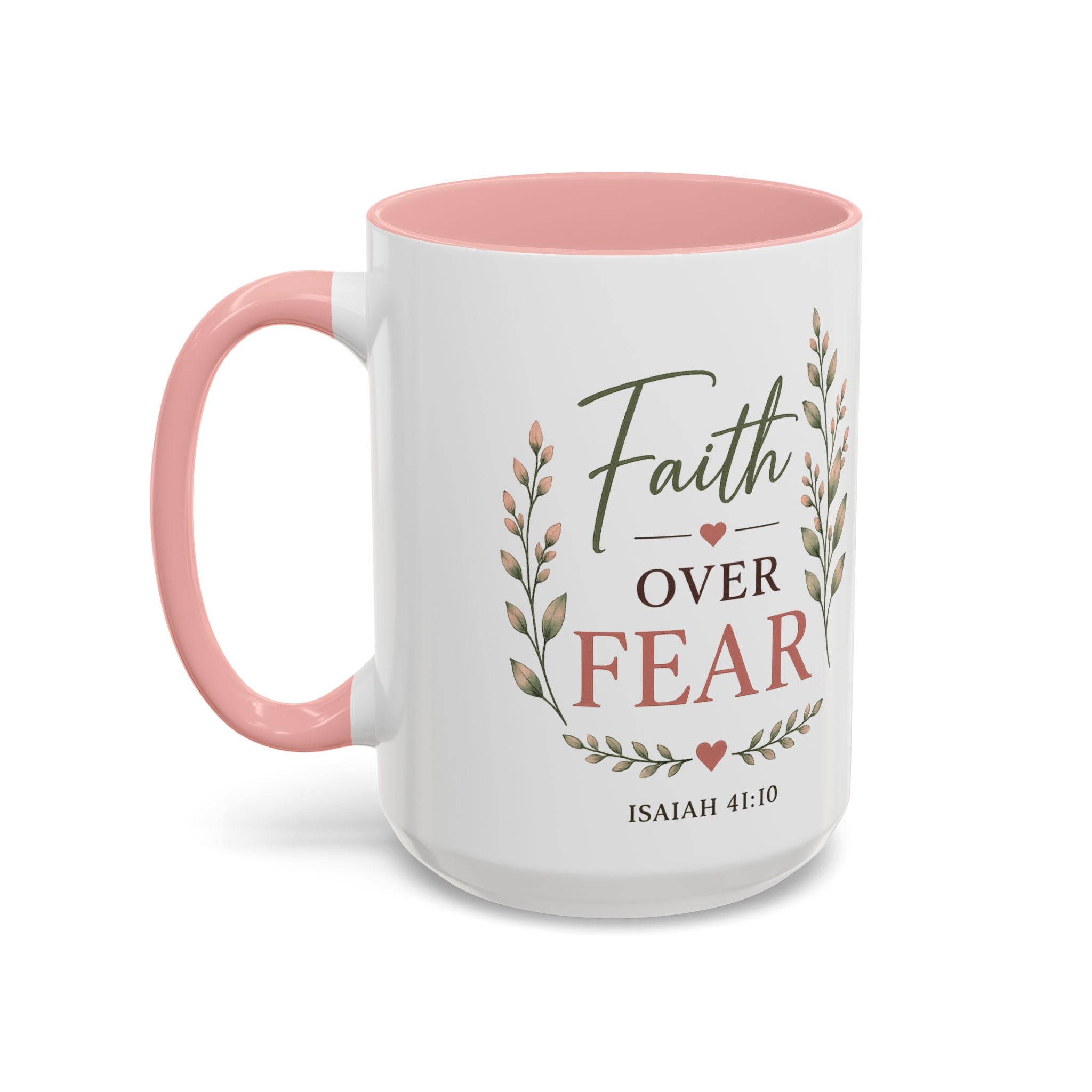Faith Over Fear Christian Coffee Mug | Isaiah 41:10 Scripture Mug | Inspirational Bible Verse Mug | Christian Gift for Women | Prayer Coffee Cup