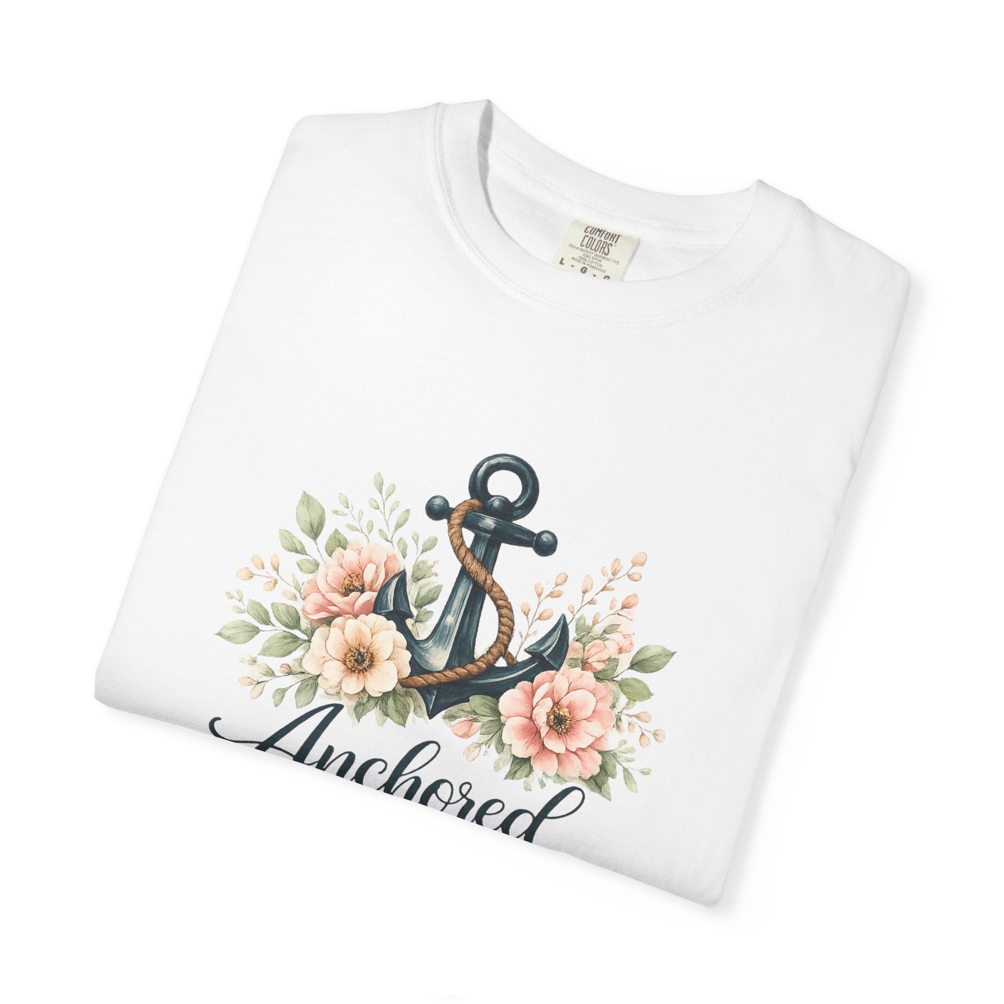 Anchored in Christ Comfort Colors® 1717 Christian T-Shirt | Hebrews 6:19