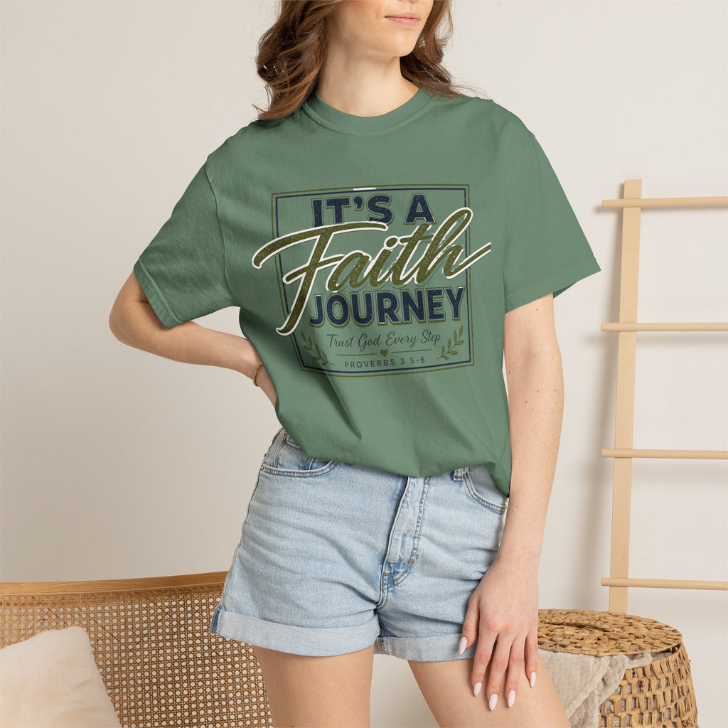 It's a Faith Journey™ Christian T-Shirt | Proverbs 3:5–6 | Comfort Colors® Inspirational Graphic Tee