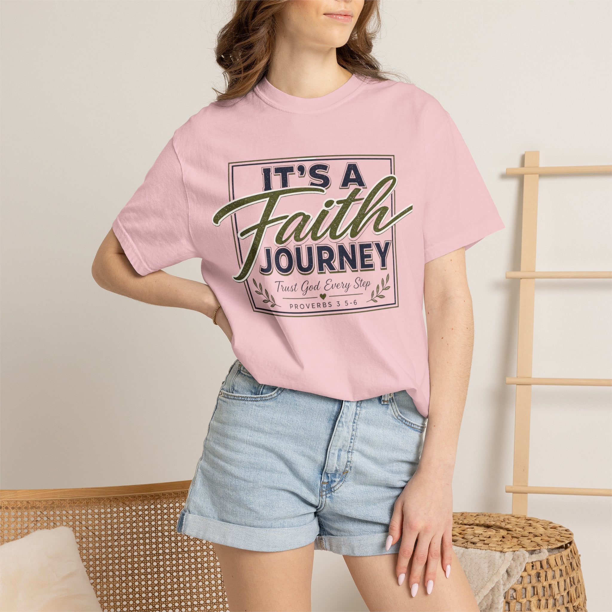 It's a Faith Journey™ Christian T-Shirt | Proverbs 3:5–6 | Comfort Colors® Inspirational Graphic Tee
