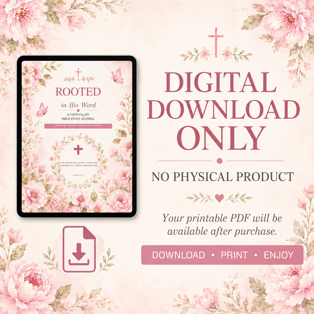 Rooted in His Word Bible Study Journal | Printable Christian Journal PDF