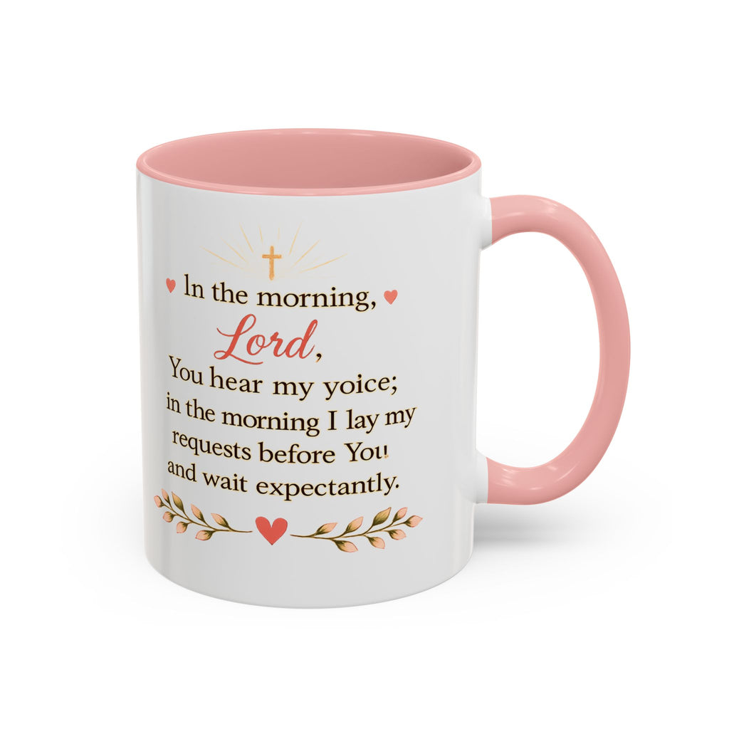 Morning Coffee with God Christian Mug | Psalm 5:3 Bible Verse Coffee Cup | Faith-Based Gift for Women | Christian Devotional Mug
