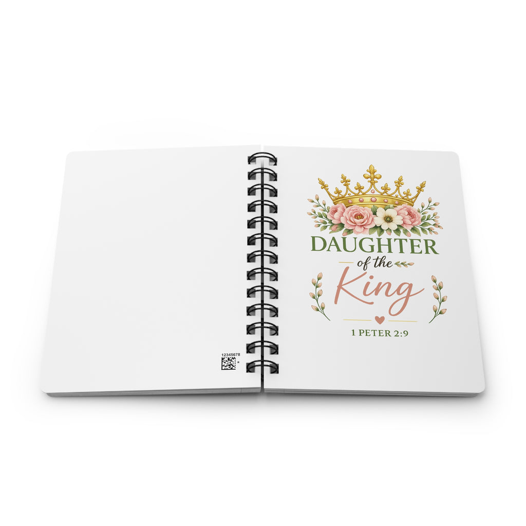Daughter of the King Christian Spiral Notebook | 1 Peter 2:9 Prayer Journal | Bible Study Notebook | Faith Journal for Women | Christian Gift